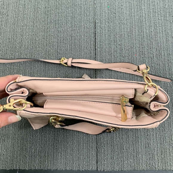 Aldo Crossbody Bag Womens Small Pink PU Faux Leather Quilted Chevron Handbag - Picture 15 of 17